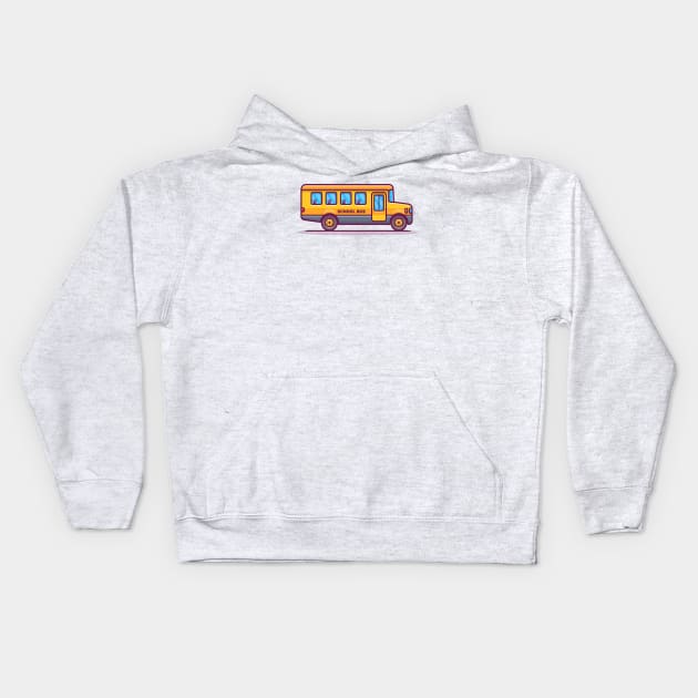 School Bus Cartoon Kids Hoodie by Catalyst Labs